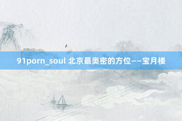 91porn_soul 北京最奥密的方位——宝月楼