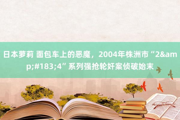 日本萝莉 面包车上的恶魔，2004年株洲市“2&#183;4”系列强抢轮奸案侦破始末
